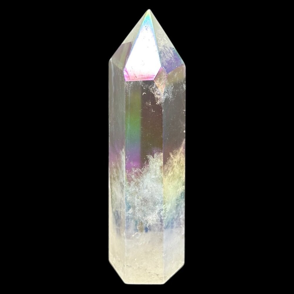 Aura Clear Quartz Point Tower Obelisk Crystal Wand Size Small: 3" - 3.2" Tall - Picture 12 of 16